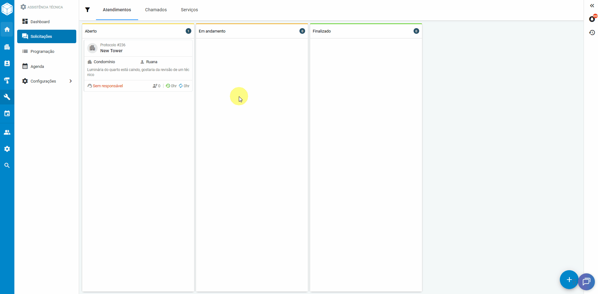 01Como criar um chamado a partir de um atendimento