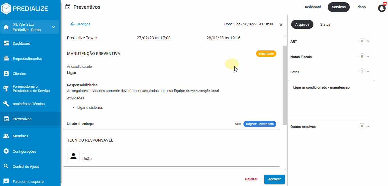 Como aprovar ou rejeitar uma manutenção2