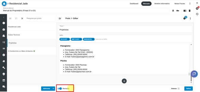 Como preencher o post de projetistas print