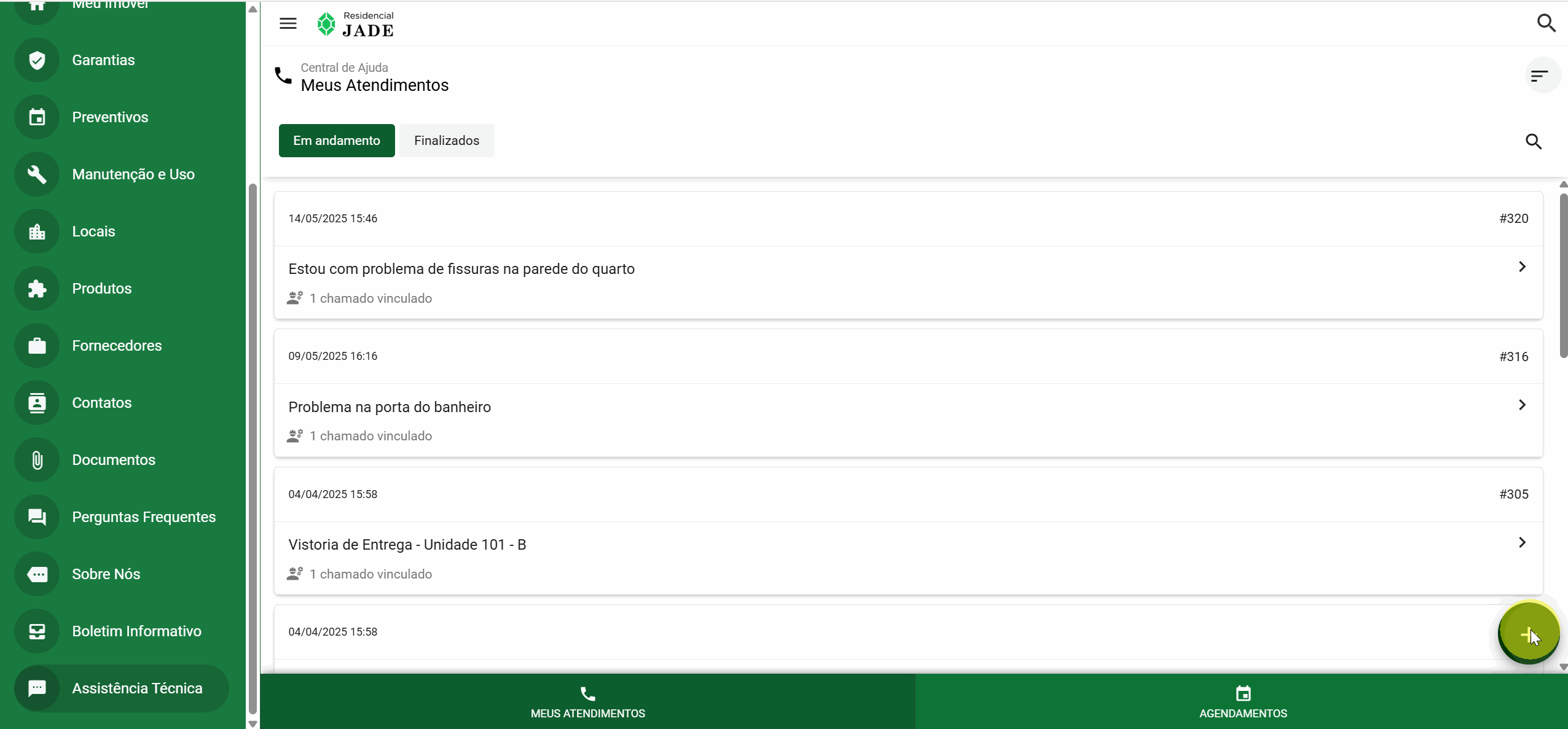 No aplicativo, para abertura de uma solicitação, não aparecem produtos para selecionar. O que fazer