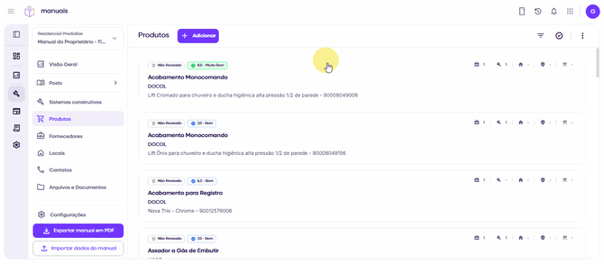 add sistema produto nova p