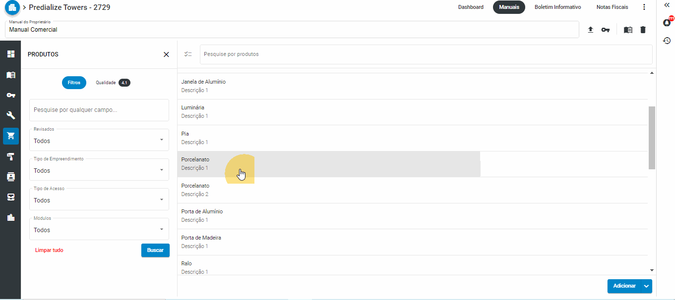 editar adicionar produto