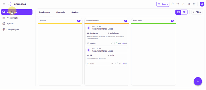 kanban atendimentos