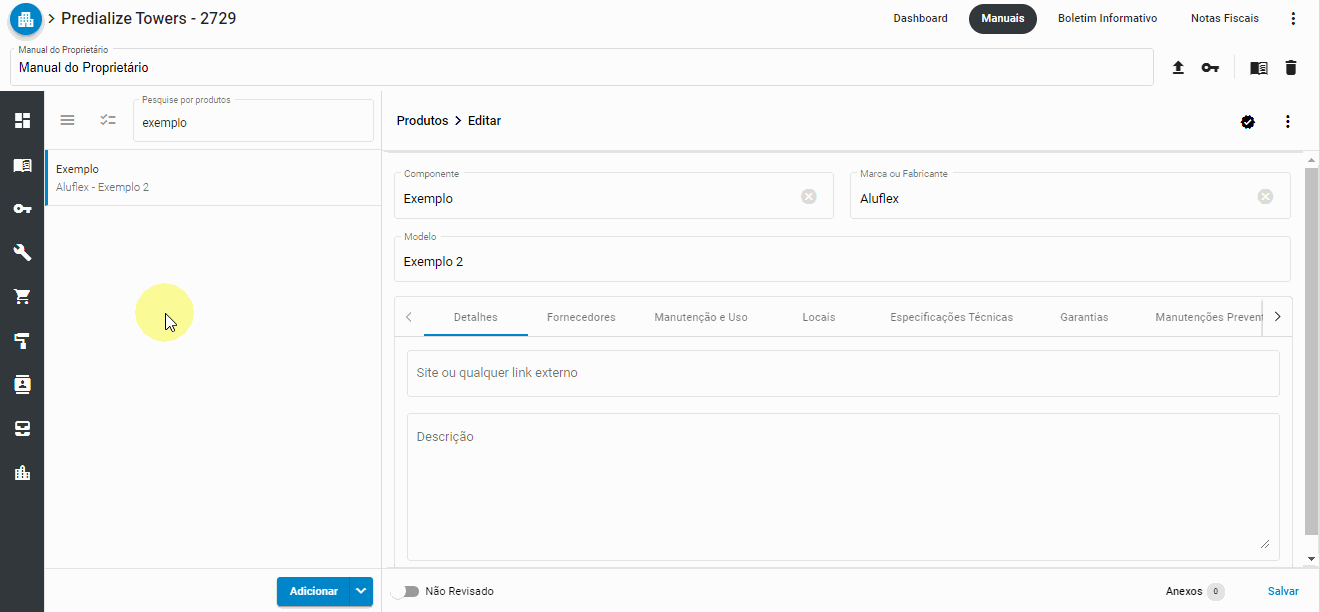 vincular fornecedor sistema produto